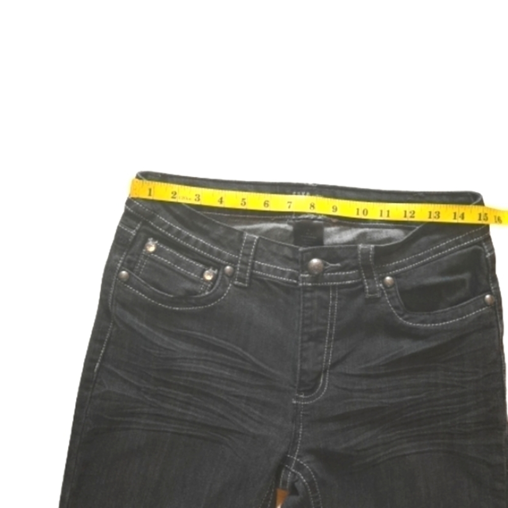 SUKO JEANS Bootcut Womens Size 8 Dark wash Embellished with stitching Rhinestone - Picture 5 of 12